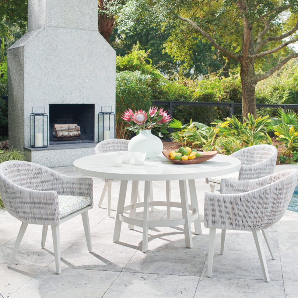 White outdoor patio online table