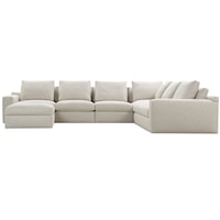 Casual 6-Piece Sectional Sofa with Loose Pillow Back