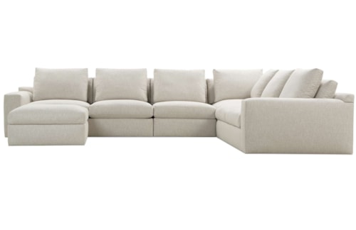 Casual 6-Piece Sectional Sofa with Loose Pillow Back