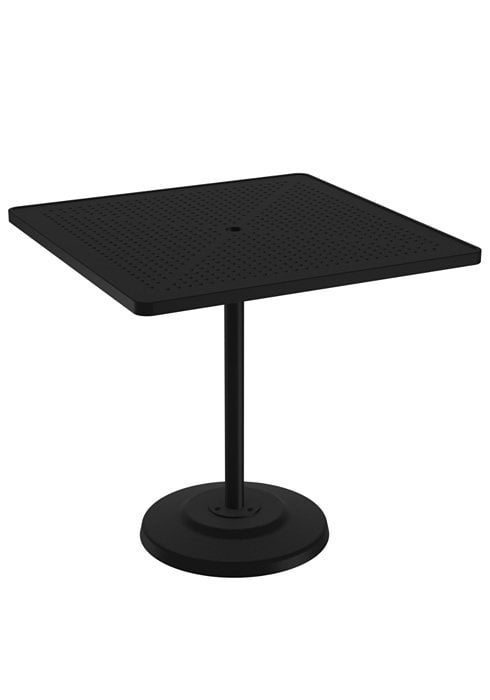 Boulevard 42" Sq. Cement-Filled Pedestal Bar Table w/Umbrella Hole