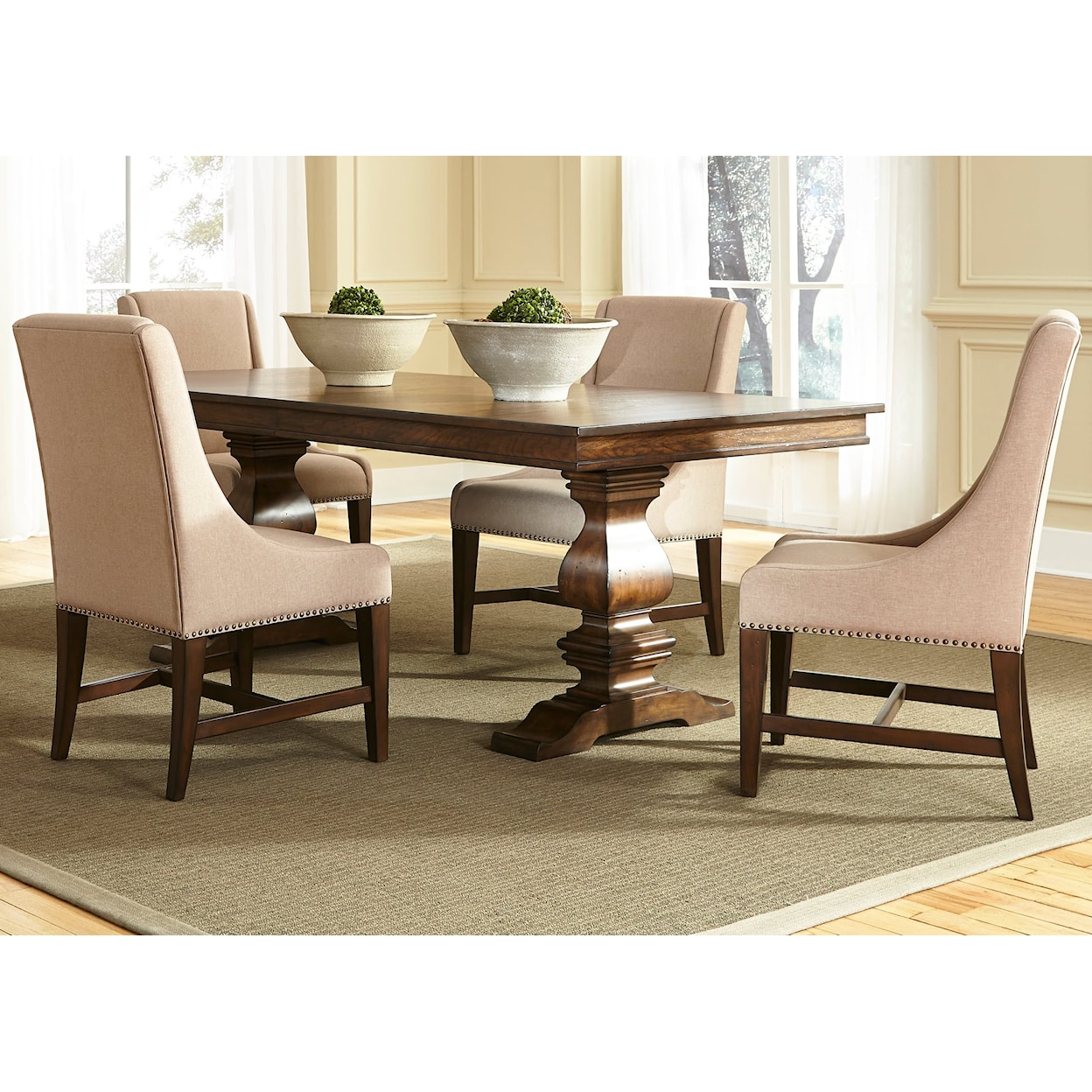 Libby Armand 5 Piece Trestle Table Set