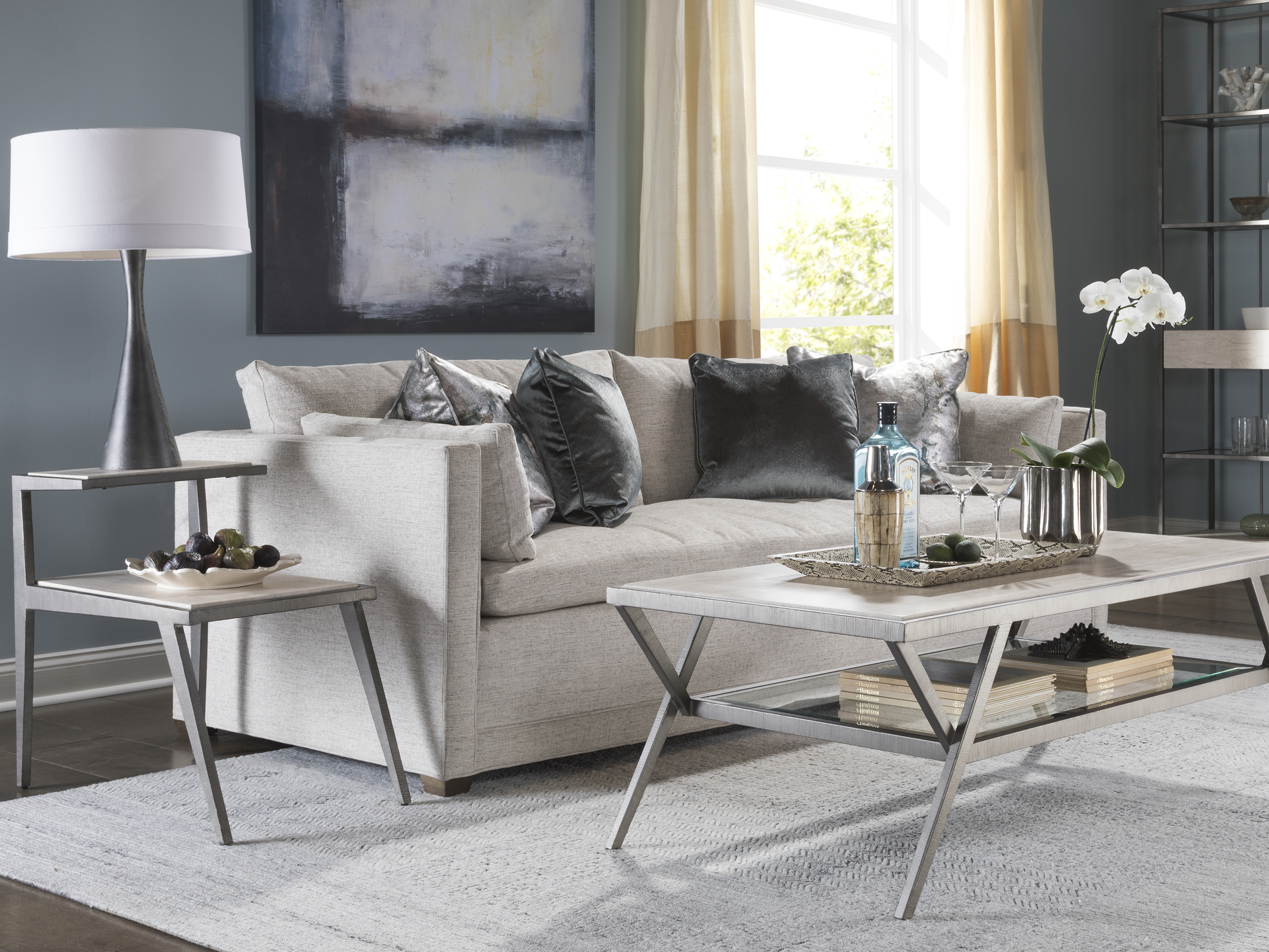 Silver Gray Cocktail Table