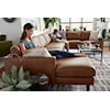 Bravo Furniture Trafton Leather Sectional Sofa w/ Chaise & Wood Feet