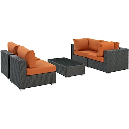 Outdoor 5 Piece Sectional Set