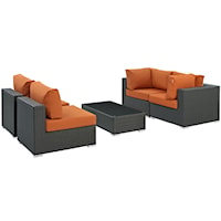 5 Piece Outdoor Patio Sunbrella® Sectional Set - Tuscan