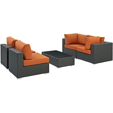 Outdoor 5 Piece Sectional Set