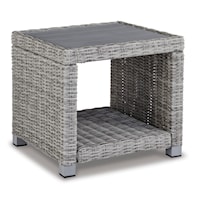 Casual All-Weather Resin Wicker Outdoor End Table