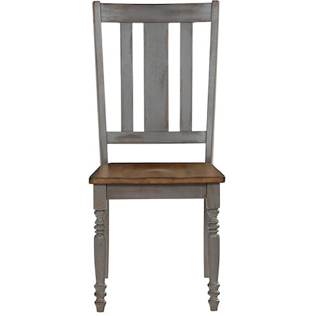 Shabby Chic Dining Chair with Slat Back
