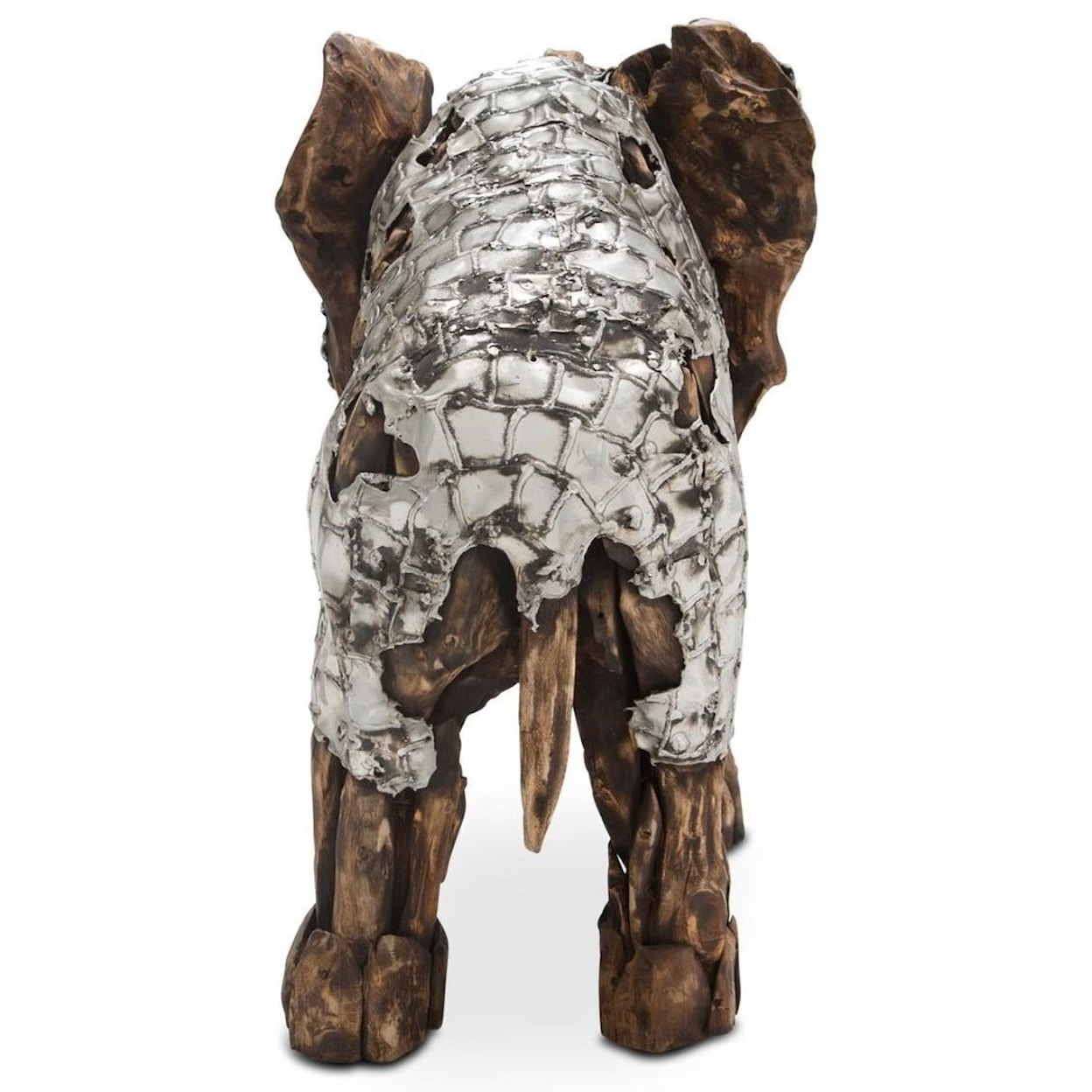 Michael Amini Discoveries Wood Crafted Elephant Sculpture