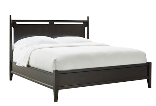Transitional Queen Panel Bed with Headboard USB Ports