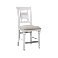 Coastal Counter Height Dining Chair with Upholstered Seat