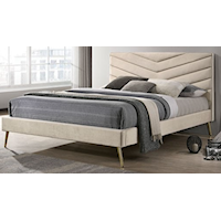 Contemporary Full Bed with Upholstered Headboard