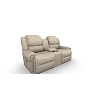 Casual Power Reclining Space Saver Console Loveseat