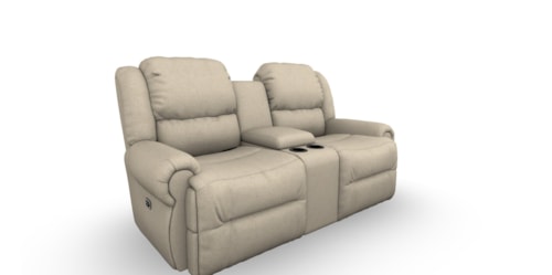 Casual Power Reclining Space Saver Console Loveseat