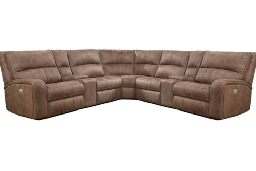 Casual 7-Piece Power Reclining Sectional Sofa with Power Headrests