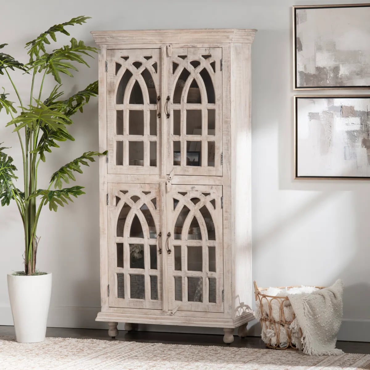 Bengal Manor Cathedral 4-Door Curio Cabinet