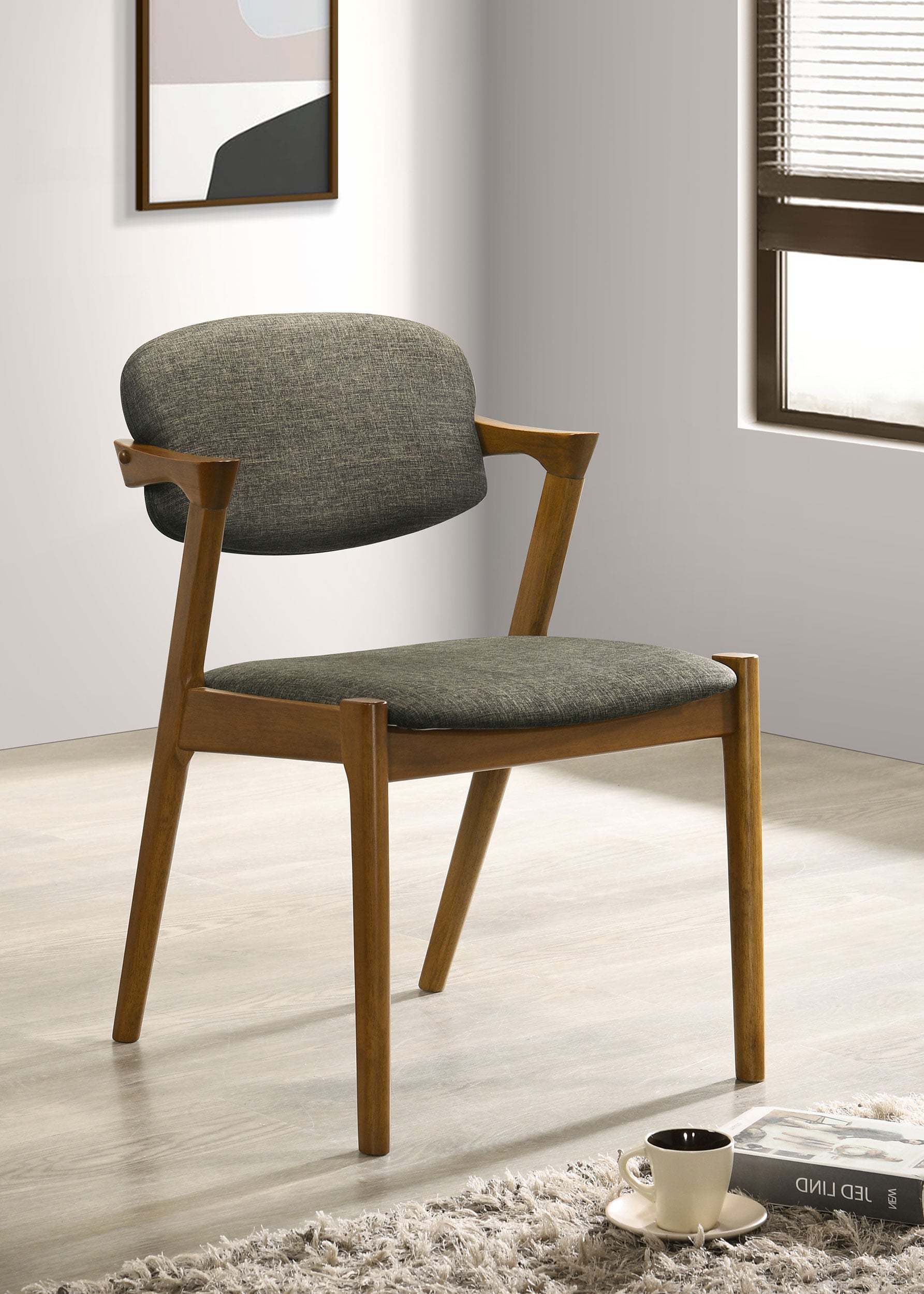 Malone Padded Wood Dining Arm Chair