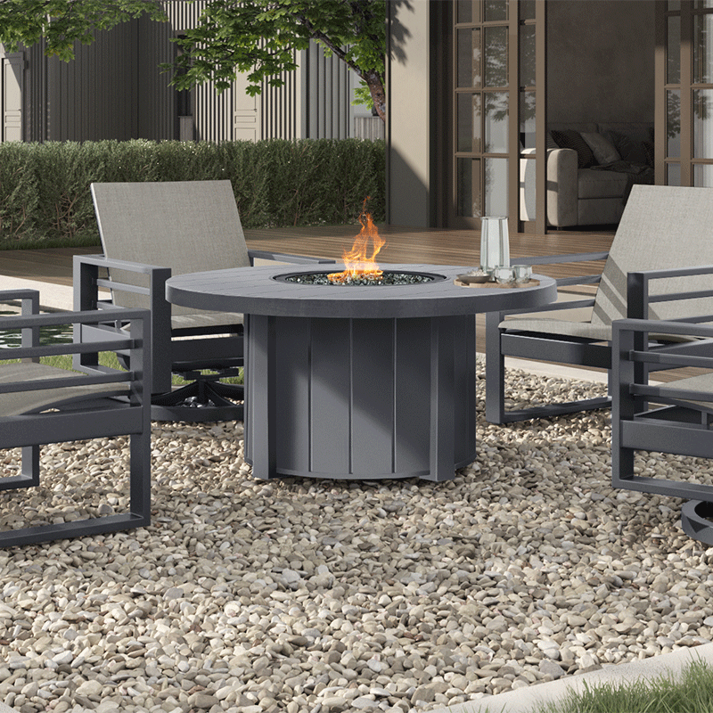 Ebel Fire Pits & Accessories Trevi 50" Round Aluminum Fire Pit And Lid