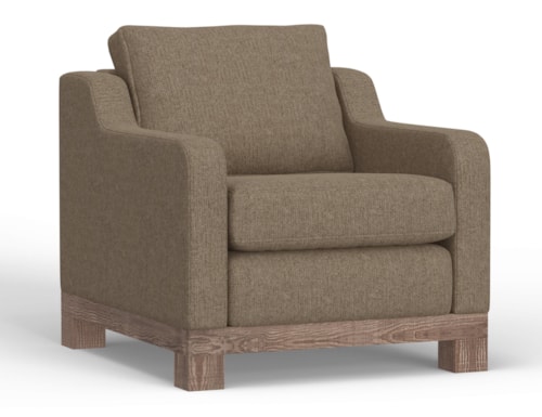 Contemporary Armchair with Sloped Arms