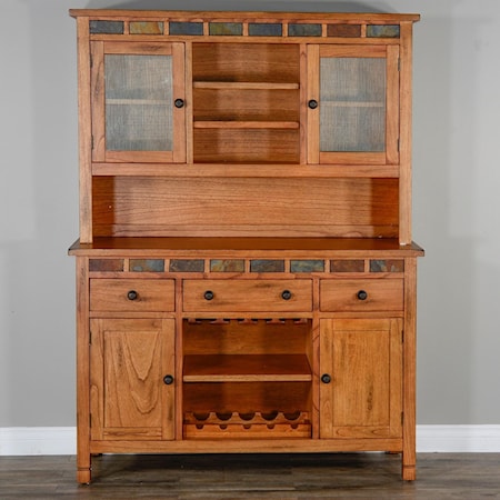 Buffet & Hutch with Slate Tile