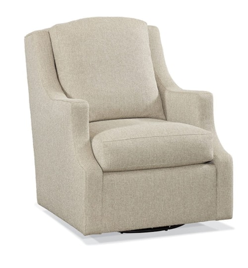 Transitional Upholstered Chair with Scoop Arm