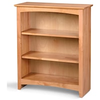 Customizable 30 X 36 Solid Wood Alder Bookcase with 2 Open Shelves 