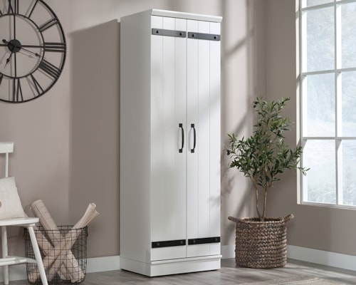 Farmhouse Two-Door Storage Cabinet with Adjustable Shelving