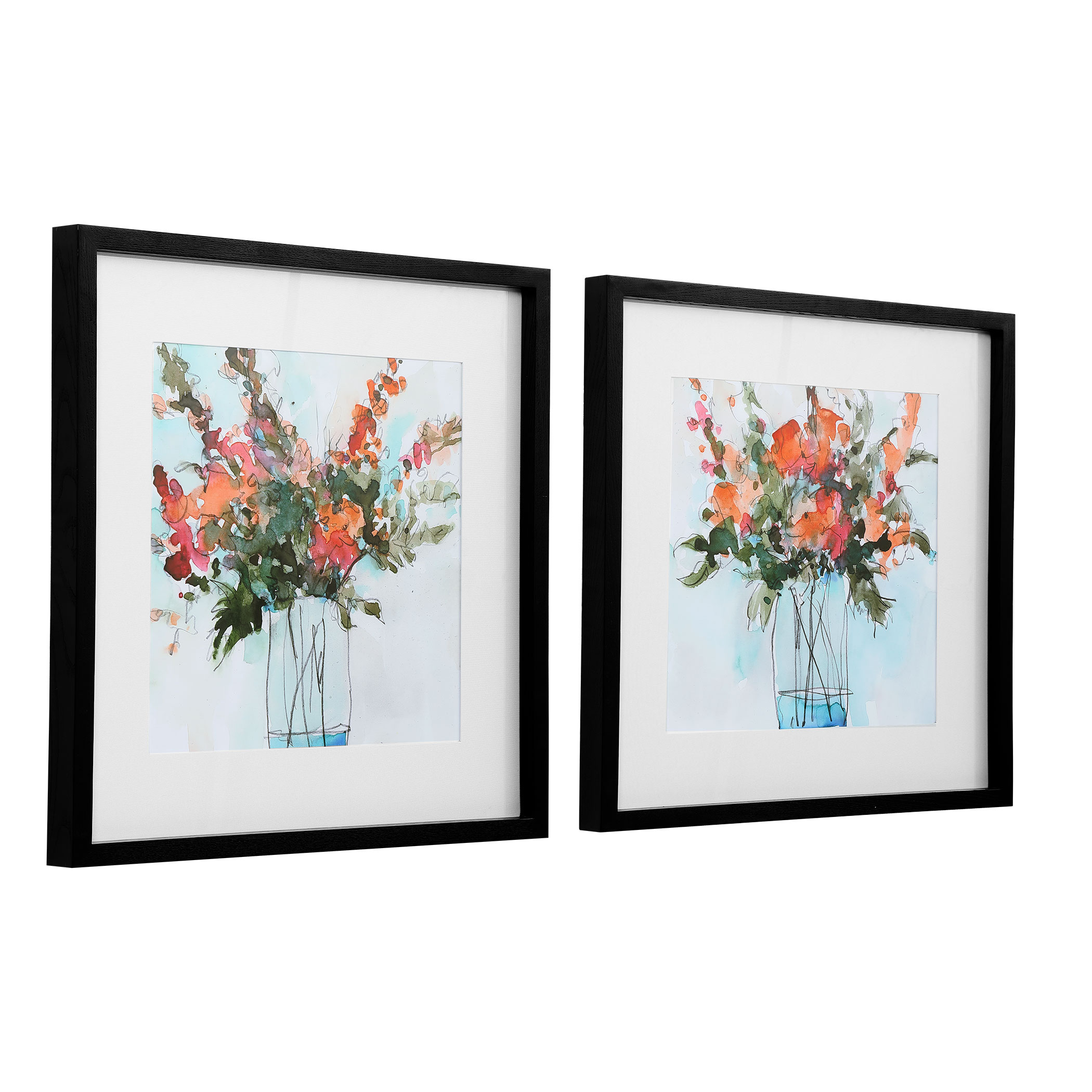 Uttermost Fresh Flowers Fresh Flowers Watercolor Prints S/2