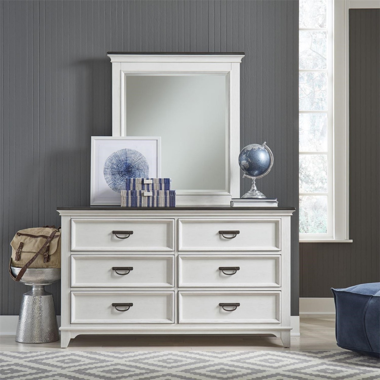 Liberty Furniture Allyson Park Kid's Crown Dresser Mirror