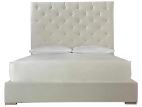 Contemporary King Bed with Tufted Headboard
