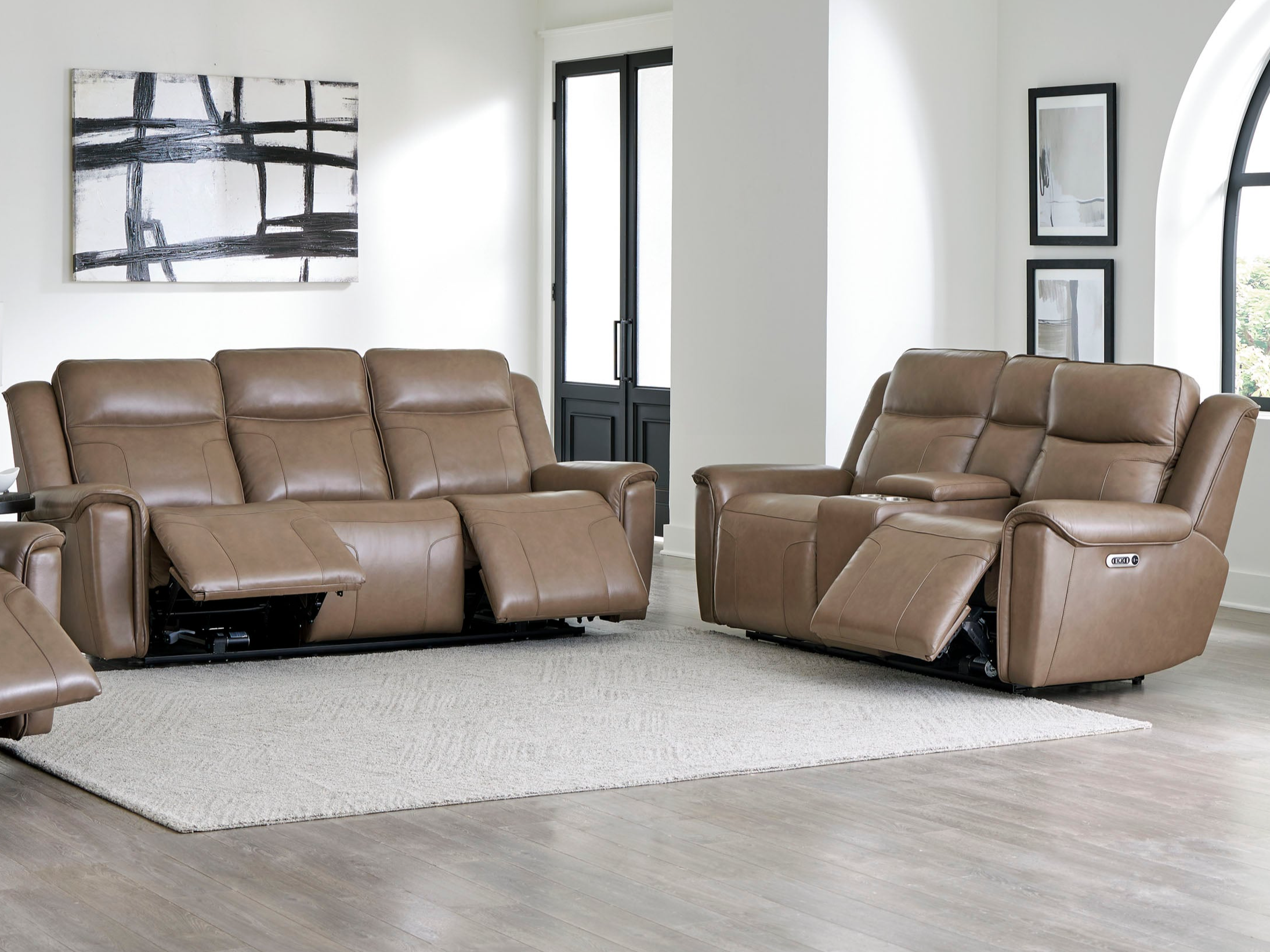 Power Reclining Sofa and Loveseat Set