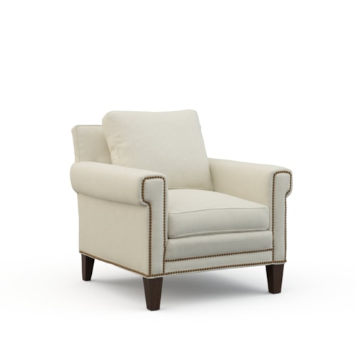 Transitional Accent Chair with Key Arms