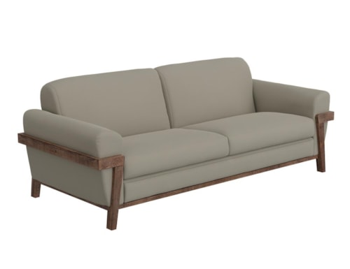 Rustic Sofa with Retro Rolled Arms