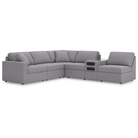 6-Piece Sectional With Audio Console