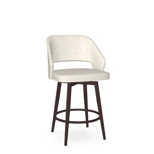 Contemporary Upholstered Counter Height Swivel Arm Stool