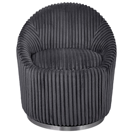 Crue Gray Fabric Swivel Chair