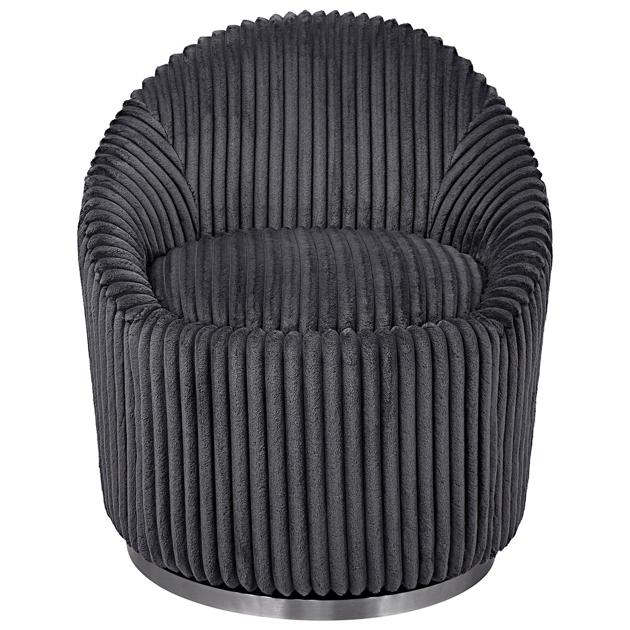 Uttermost Accent Furniture - Accent Chairs Crue Gray Fabric Swivel Chair