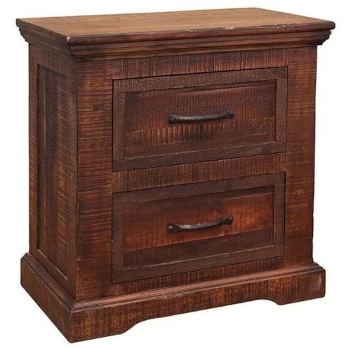 Rustic 2-Drawer Nightstand