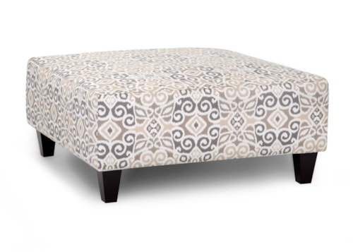 Casual Square Cocktail Ottoman with Tapered Legs