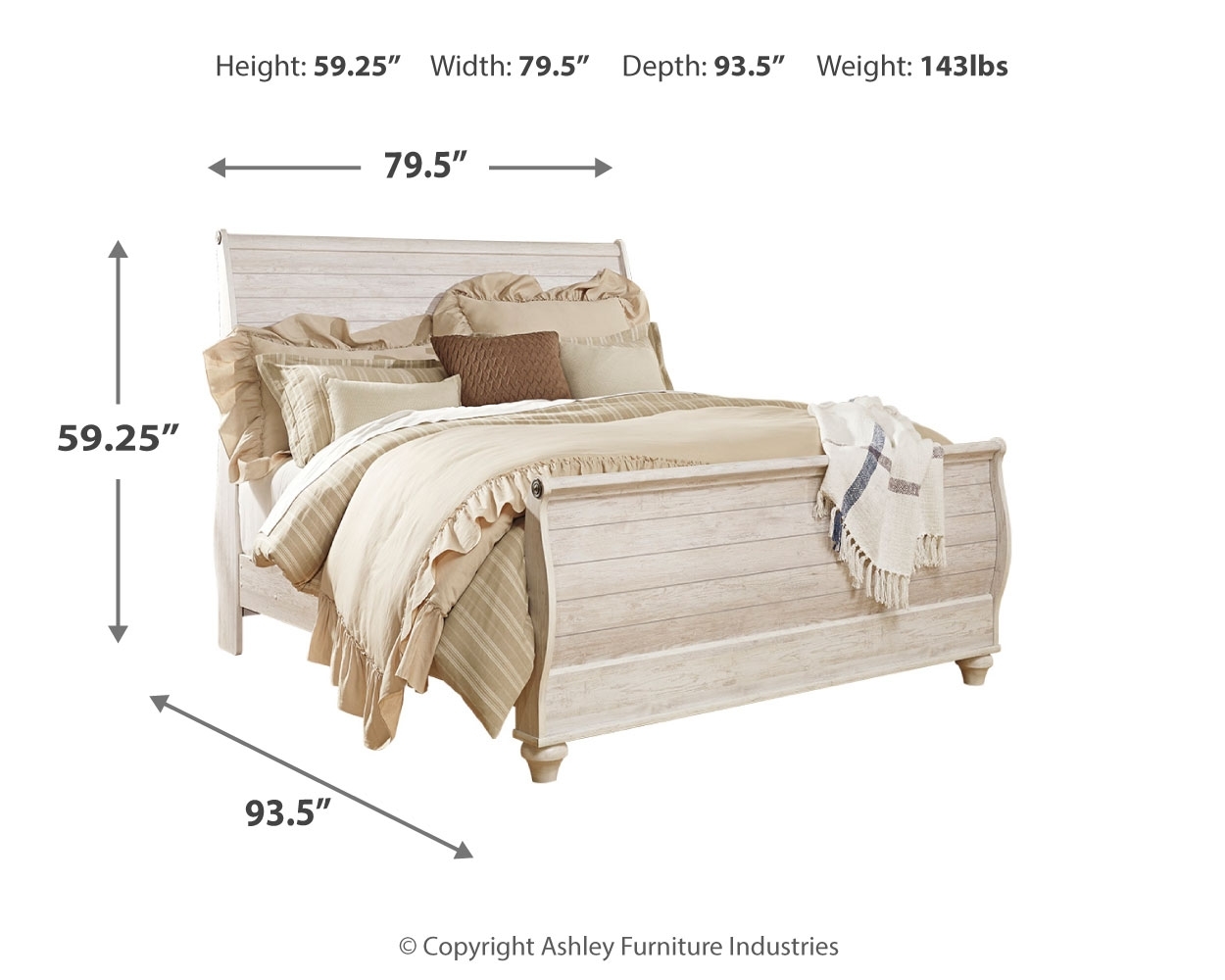 Signature Design by Ashley Willowton King Sleigh Bed