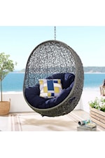 Modway Hide Sunbrella® Fabric Swing Outdoor Patio Lounge Chair Without Stand - Gray/Navy