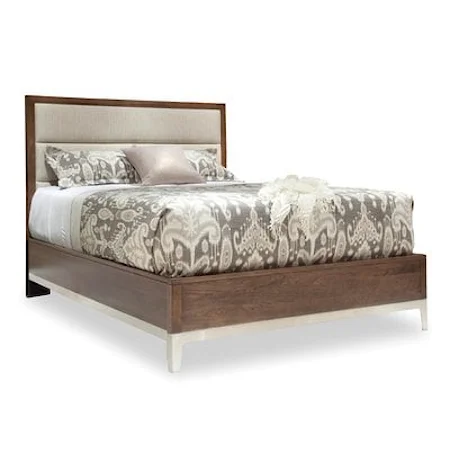 Contemporary Queen Bed with Upholstered Headboard