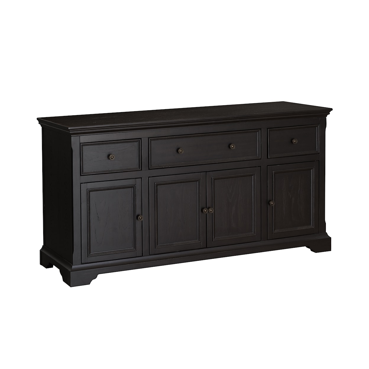 Accentrics Home Accents Four Door Cabinet in Antique Black