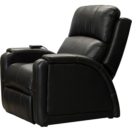 Contemporary Power Lay Flat Recliner with Power Headrest, Heat, Massage, Lumbar, and Zero Gravity