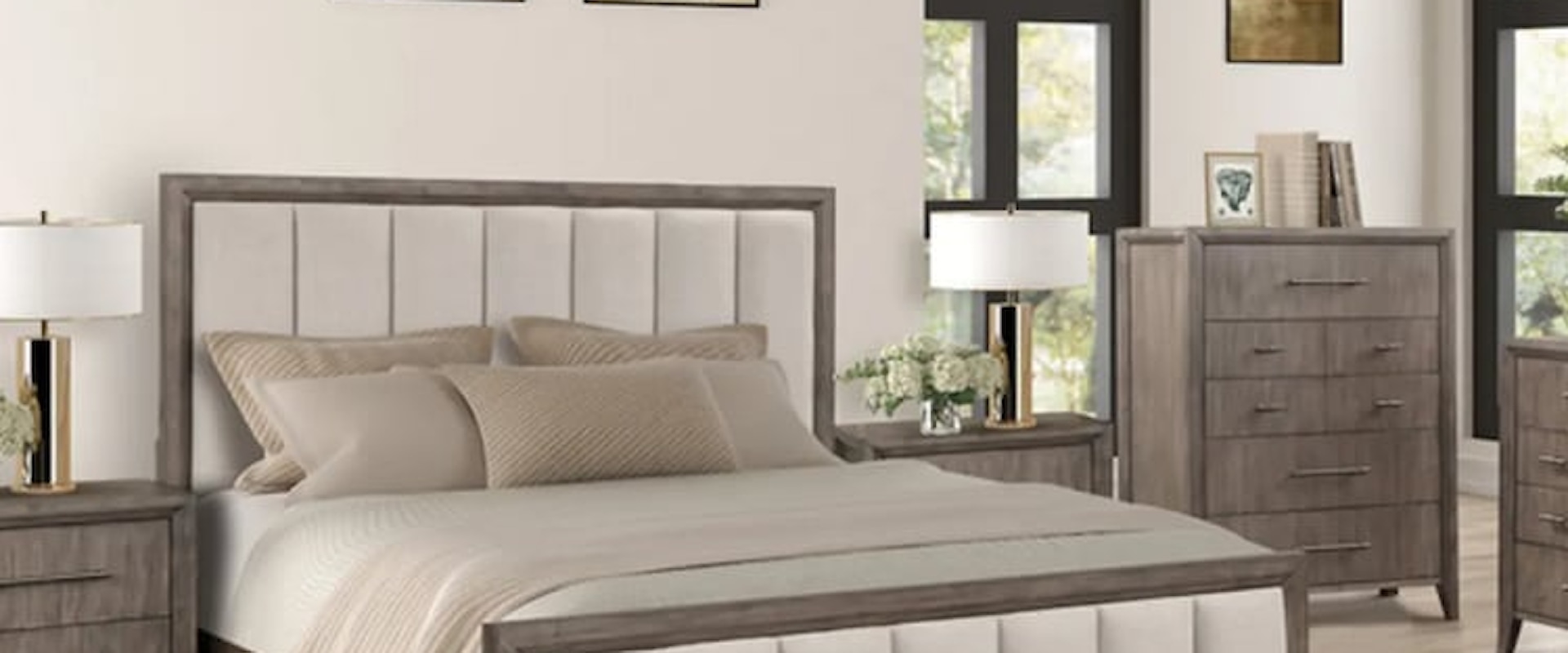 Contemporary Queen Upholstered Bedroom Set