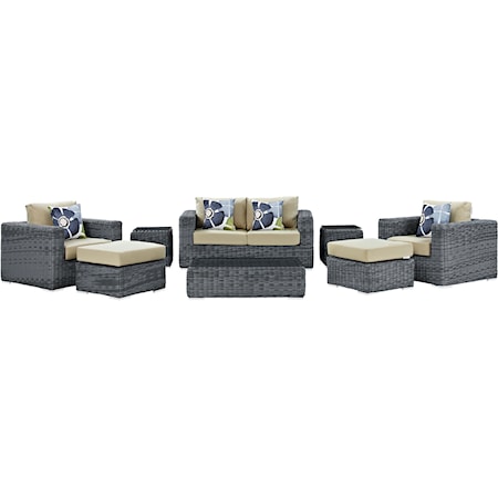 Outdoor 8 Piece Sectional Set