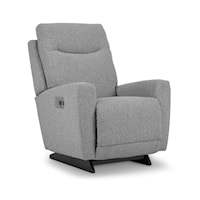 Casual Upholstered Power Rocking Recliner with Power Headrest