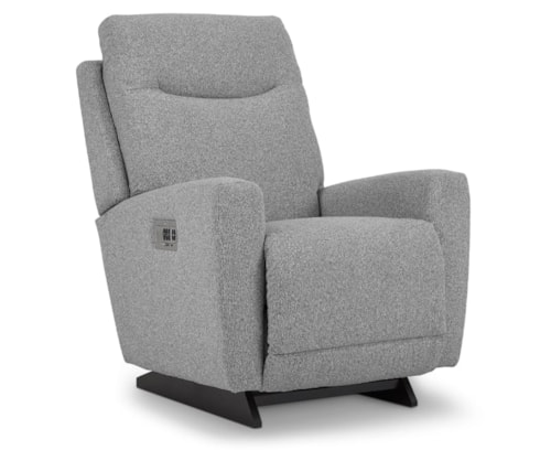 Casual Upholstered Power Rocking Recliner with Power Headrest and Lumbar