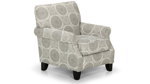 Transitional Upholstered Accent Chair with Exposed Wood Legs
