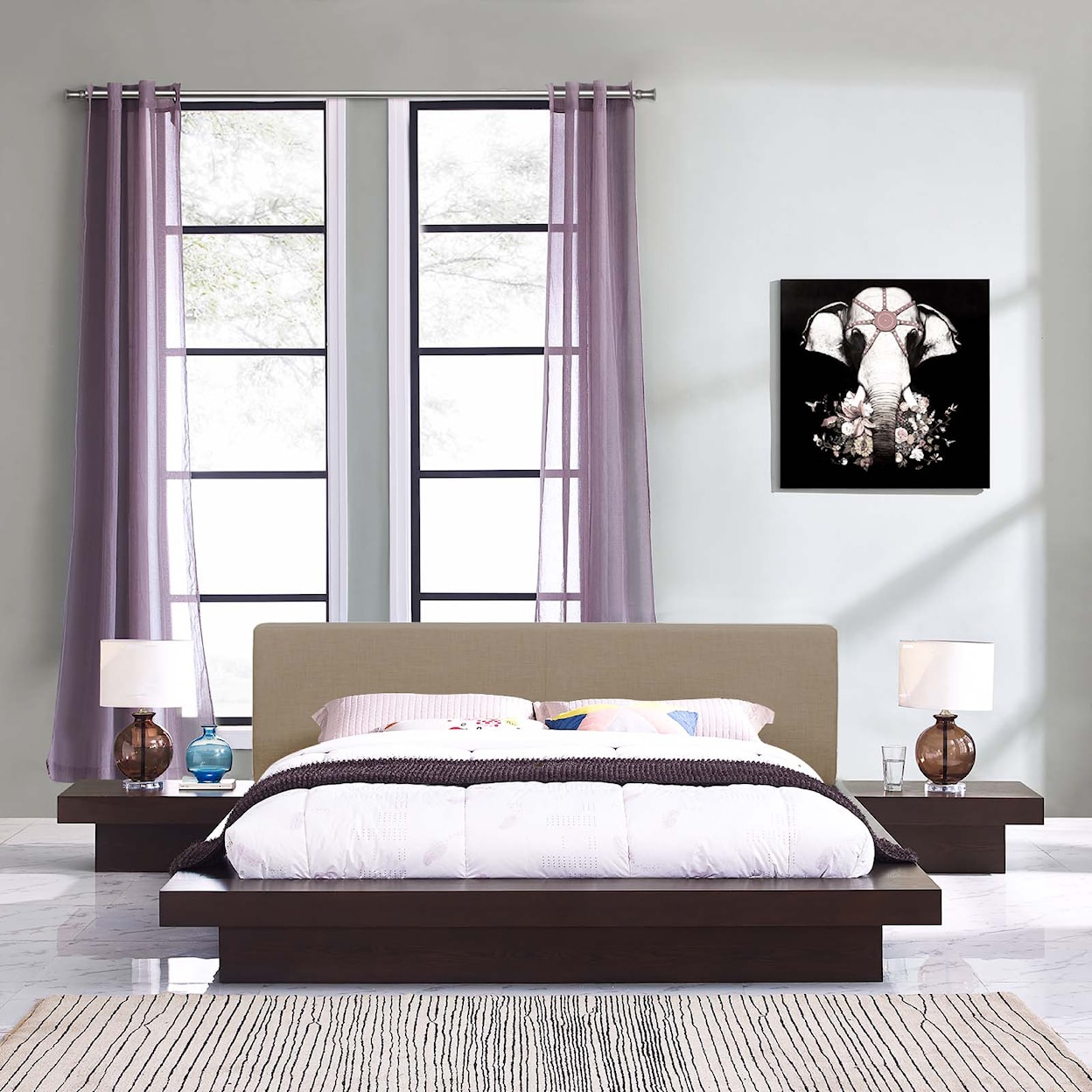 Modway Freja 3 Piece Queen Bedroom Set